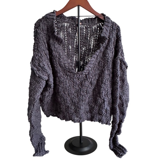 Free People Oversized Bohemian Crop Sweater - Picture 7 of 10